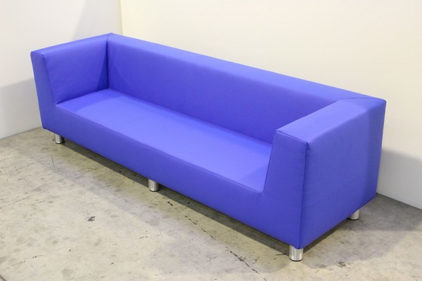3-Sitzer Sofa, Armlehne Kunstleder 200cm SH45cm - Holzplatte/Metallfüße